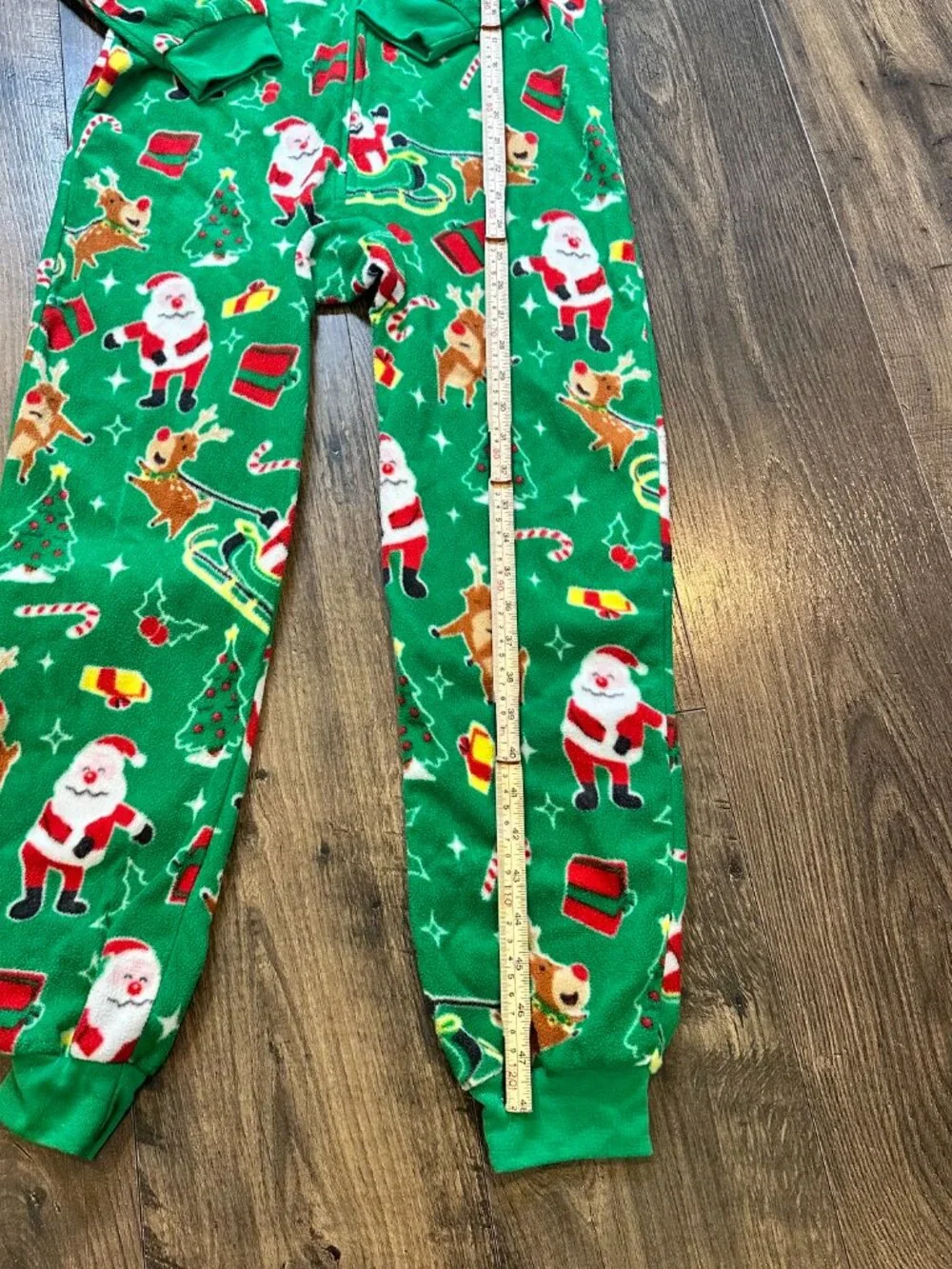 GUC Children's Place Fleece Hooded Romper One-Piece Pajamas Christmas L 10/12